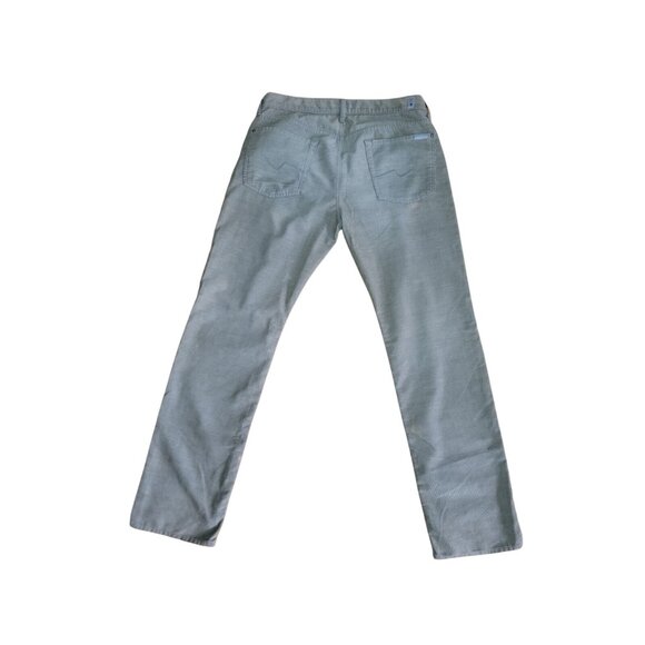7 For All Mankind 5 Pocket Corduroy Jean Pants Green Pockets Stretch Men Size 36 - Picture 2 of 8
